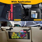 Rete portaoggetti per auto, rete elastica, tascabile, adesivo magico elastico, universale, rete posteriore per bagagliaio, tasca per sedile, organizer per auto 