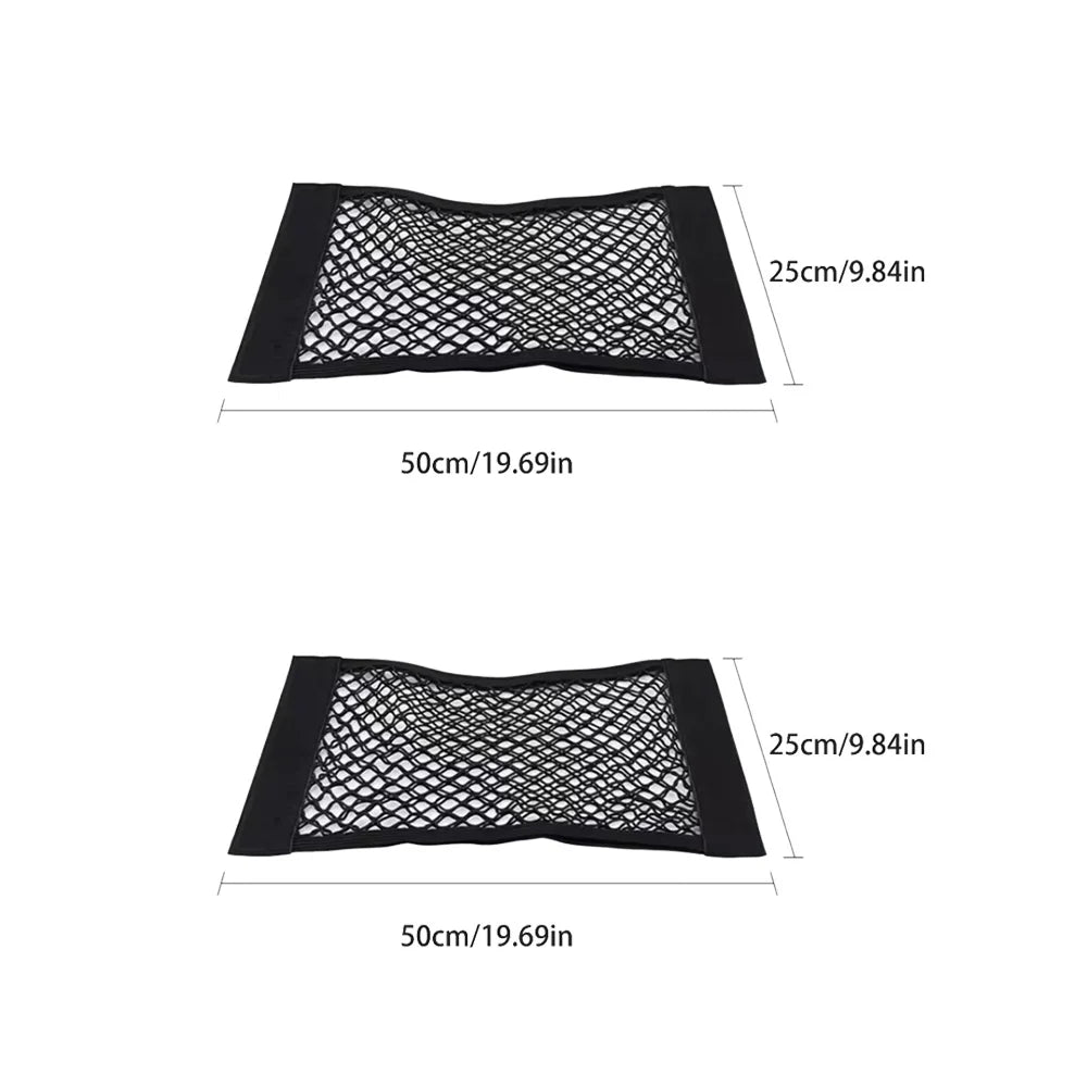 Rete portaoggetti per auto, rete elastica, tascabile, adesivo magico elastico, universale, rete posteriore per bagagliaio, tasca per sedile, organizer per auto 