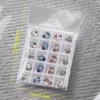 20 pezzi di decorazioni per nail art con diamanti impilati in vetro 3D, strass trasparenti/rosa/blu di lusso, ciondoli per unghie, accessori per manicure fai da te 