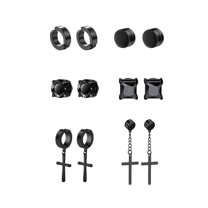 1-12 paia di orecchini a bottone magnetici alla moda, orecchini finti non piercing, regalo per uomo e donna. 