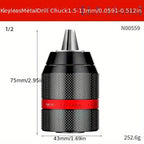Adattatore di conversione a cambio rapido per mandrino autoserrante senza chiave, attacco 1/2 Unf, punte per trapano avvitatore autoserranti da 2~13 mm 