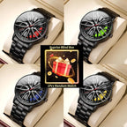 1 orologio a sorpresa misterioso con scatola cieca - Orologi sportivi da uomo alla moda con ruota di auto 3D, cinturino in acciaio inossidabile (senza scatola) 