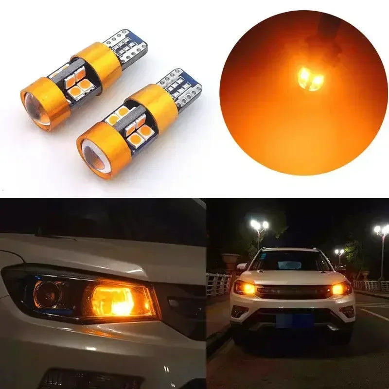 2 pezzi di luce di segnalazione a LED T10 12V per auto, arancione/ambra, posizione, parcheggio, luci della città, T10 168 194 282519SMD, accessori per lampadine a LED 