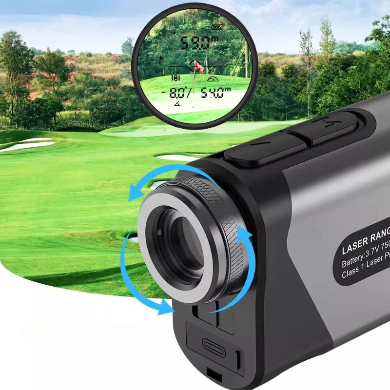Telemetro laser da minigolf, telemetri da golf portatili per esterni, telemetri a lunga distanza, attrezzature sportive in metallo portatili 