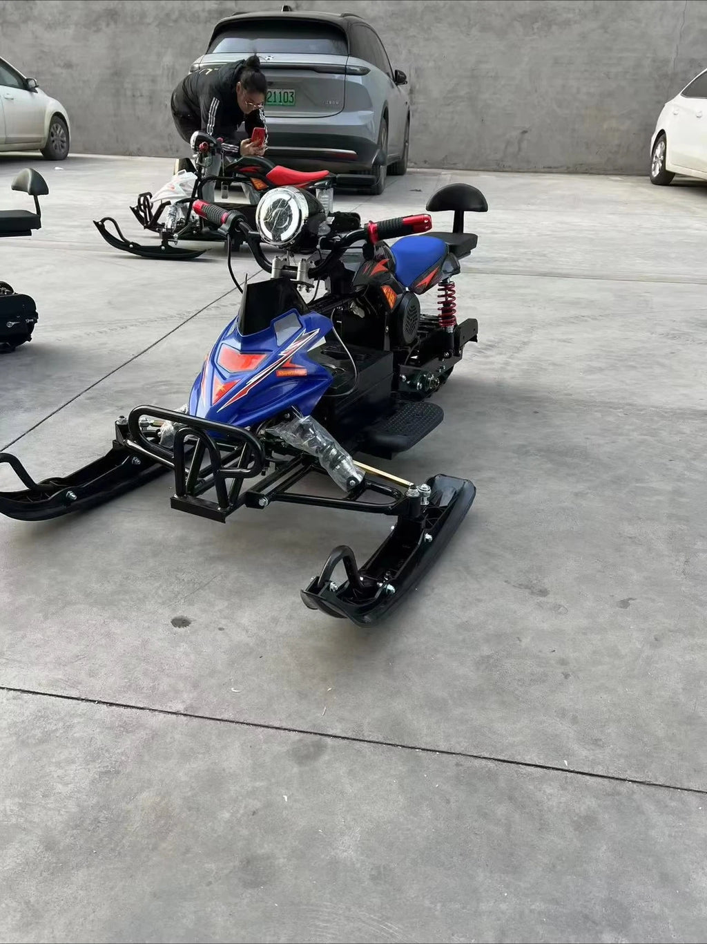 Motoslitta elettrica da 500 W per avventure all'aria aperta su sentieri e percorsi turistici 