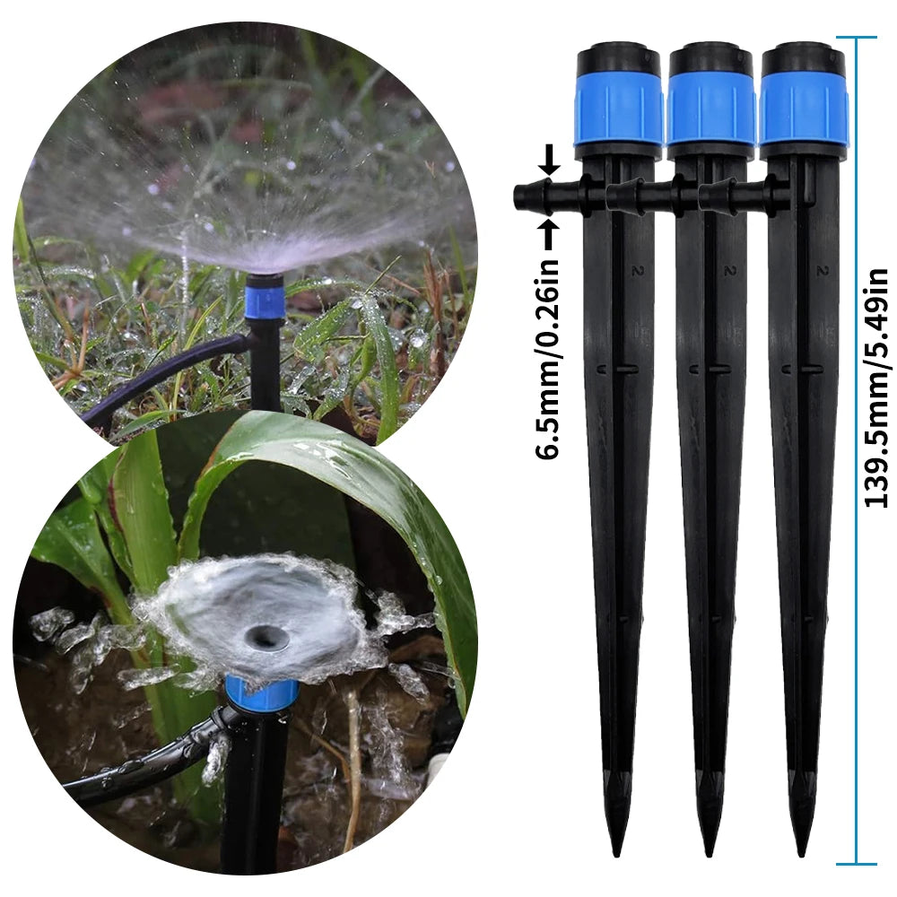 30 ugelli regolabili a 360° per irrigazione di giardini e serre - Connettori per tubi da 4/7 mm e accessori 