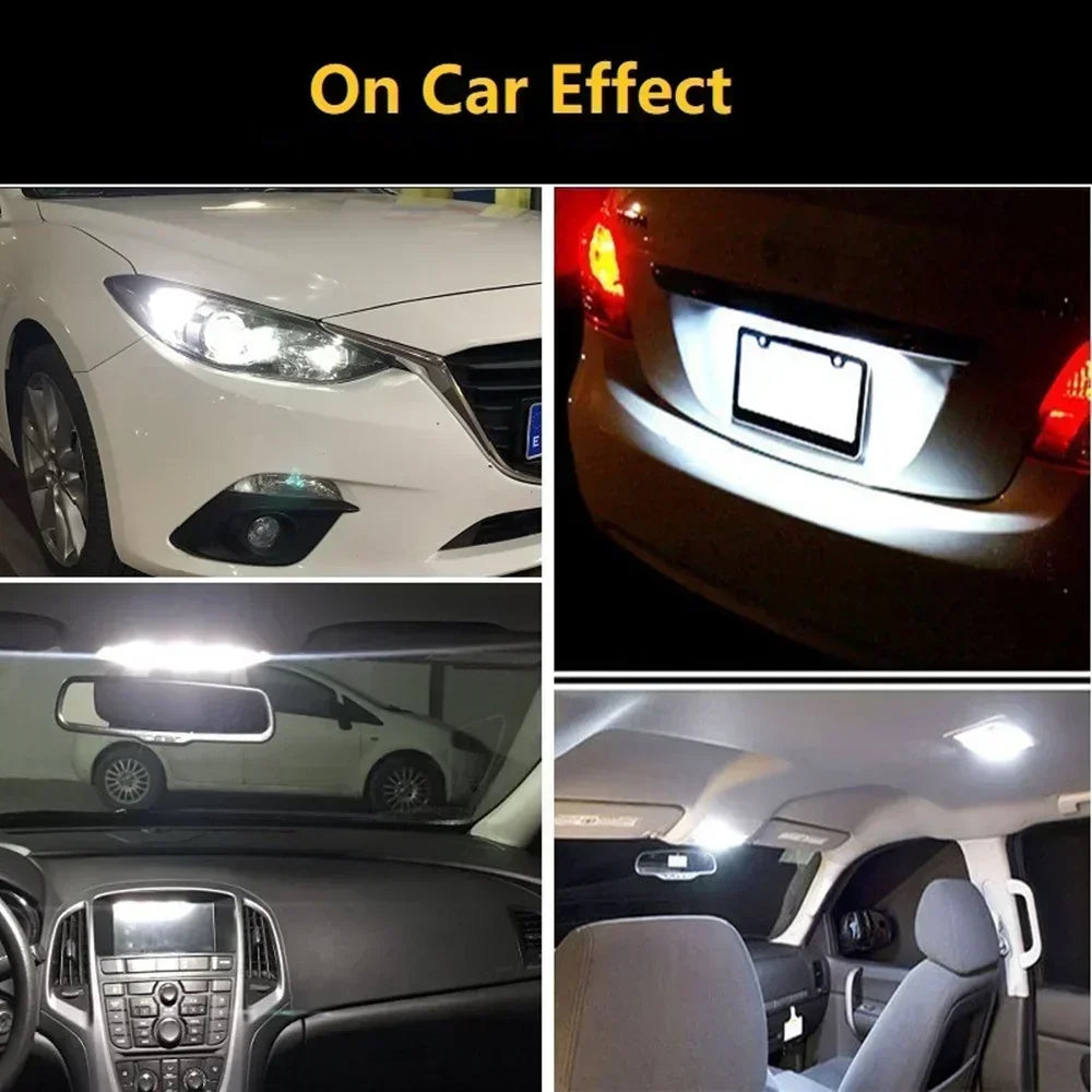 10x COB Glass W5W LED T10 Nuovissima luce per auto 6000K Bianco Auto Automobili Targa Lampada Cupola Lettura Bagagliaio DRL Lampadina Stile 12V 