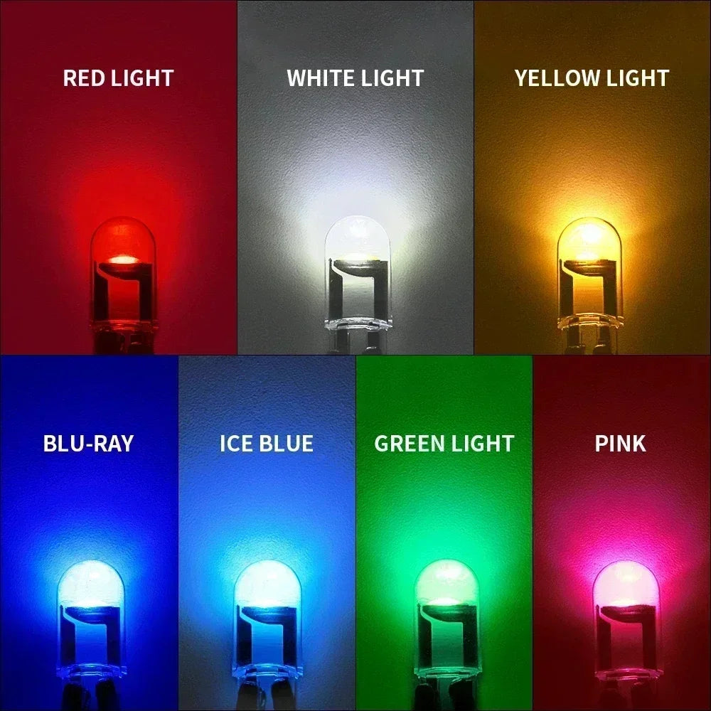 10x COB Glass W5W LED T10 Nuovissima luce per auto 6000K Bianco Auto Automobili Targa Lampada Cupola Lettura Bagagliaio DRL Lampadina Stile 12V 