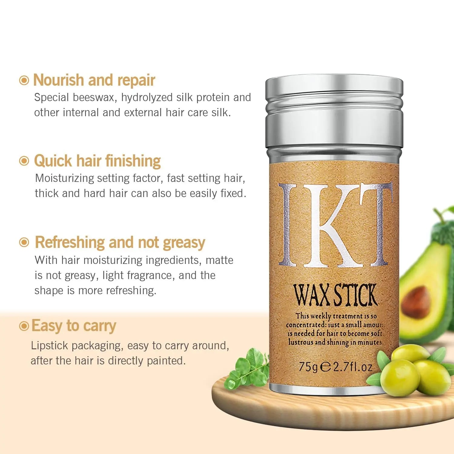Cera per capelli da uomo, argilla modellante, finitura opaca all'avocado, tenuta a lunga durata, controllo dell'effetto crespo e senza profumo. 