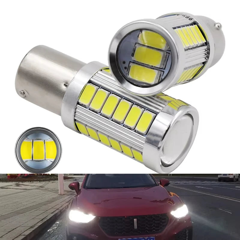 XMJS 2 pezzi Lampadina LED per auto P21W 1156 BA15S P21/5W BAY15D 1157 12V 7000K Bianco Indicatore di direzione Freno Backup Retromarcia Luci di parcheggio Lampade 