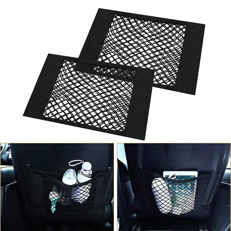 Organizer universale in rete per bagagliaio auto, tasca portaoggetti in velcro, borsa portaoggetti elastica per veicoli, accessori interni in rete per auto