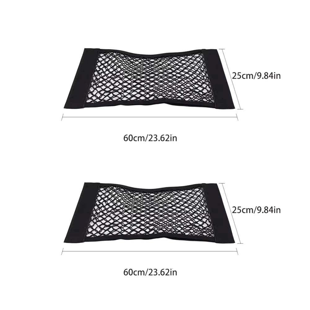 Rete portaoggetti per auto, rete elastica, tascabile, adesivo magico elastico, universale, rete posteriore per bagagliaio, tasca per sedile, organizer per auto 