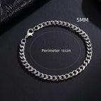 Nuovo braccialetto alla moda da uomo con catena classica in acciaio inossidabile da 3/5/7/9 mm di larghezza, braccialetto a catena per uomo e donna, regalo di gioielli 