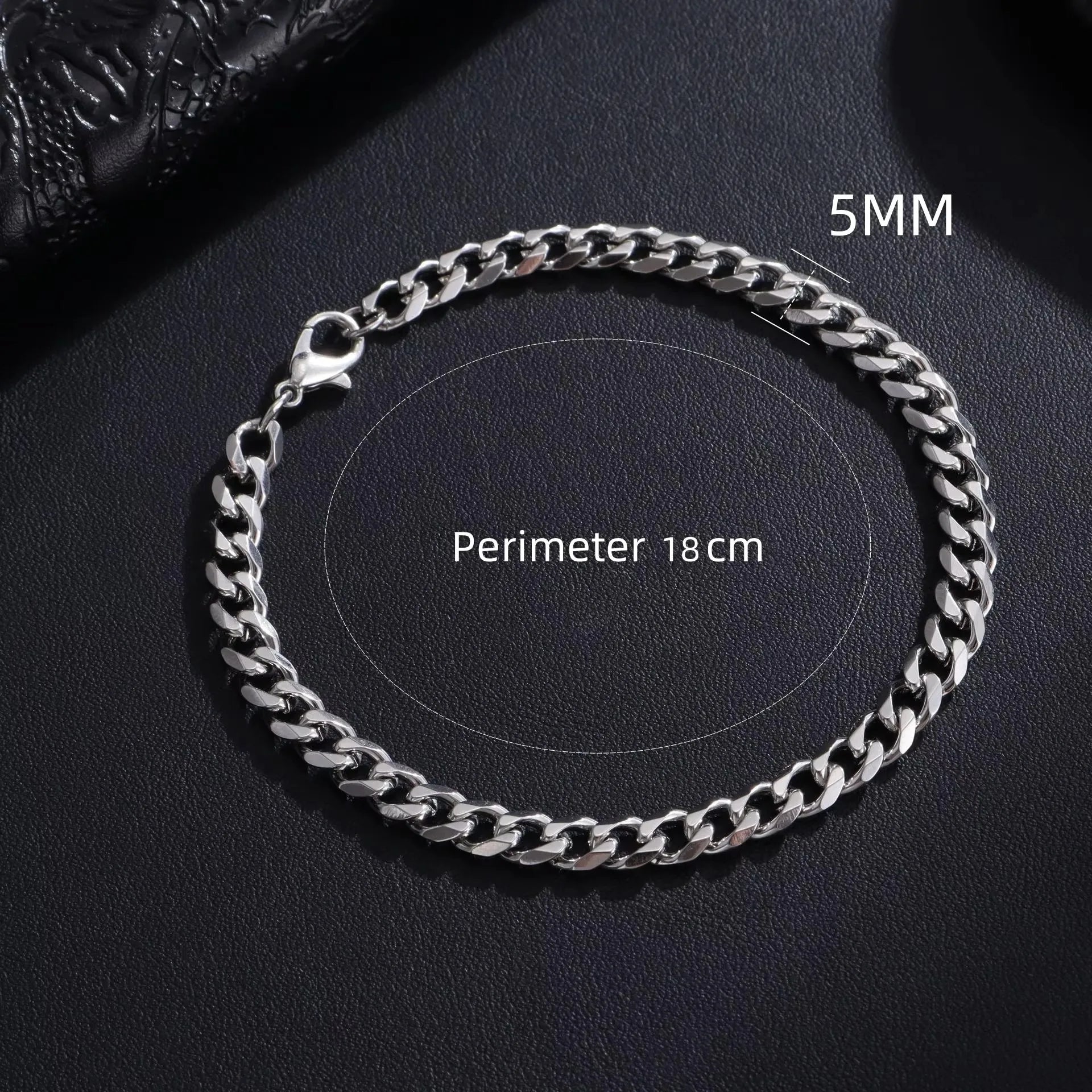 Nuovo braccialetto alla moda da uomo con catena classica in acciaio inossidabile da 3/5/7/9 mm di larghezza, braccialetto a catena per uomo e donna, regalo di gioielli 