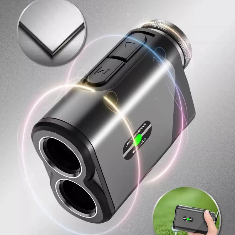 Telemetro laser da minigolf, telemetri da golf portatili per esterni, telemetri a lunga distanza, attrezzature sportive in metallo portatili 