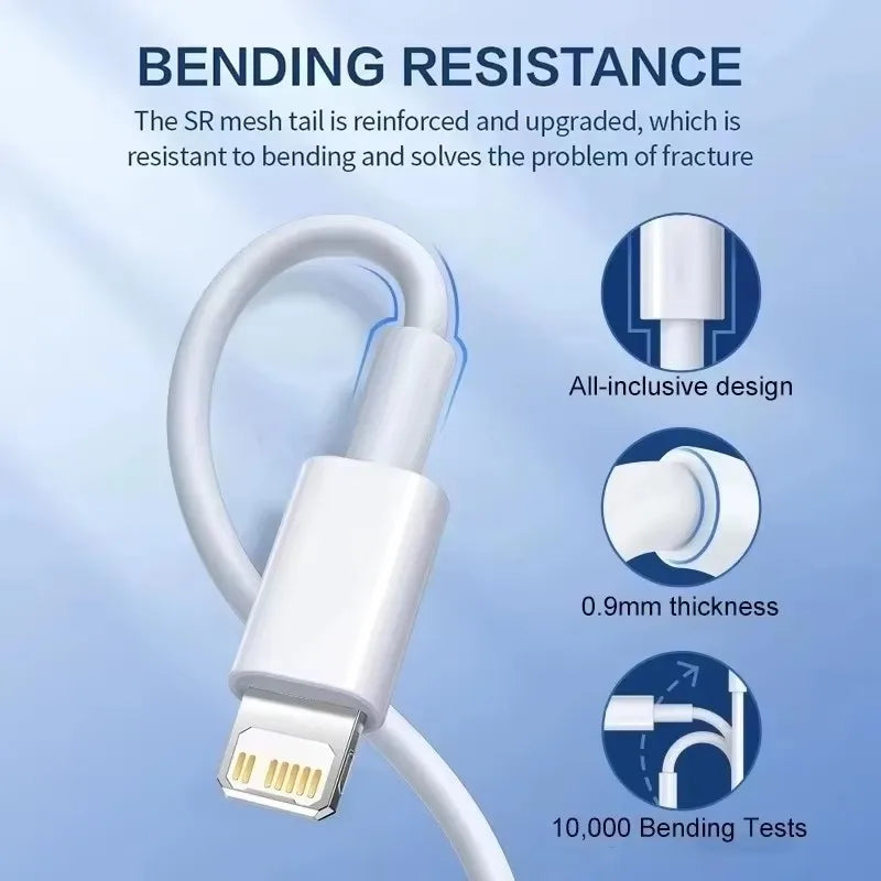 Cavo USB di ricarica rapida originale PD da 35 W per iPhone 14 8 7 Plus 13 12 11 Pro XS Max XR X Cavo di ricarica rapida USB C 1 m 1,5 m 2 m 3 m 