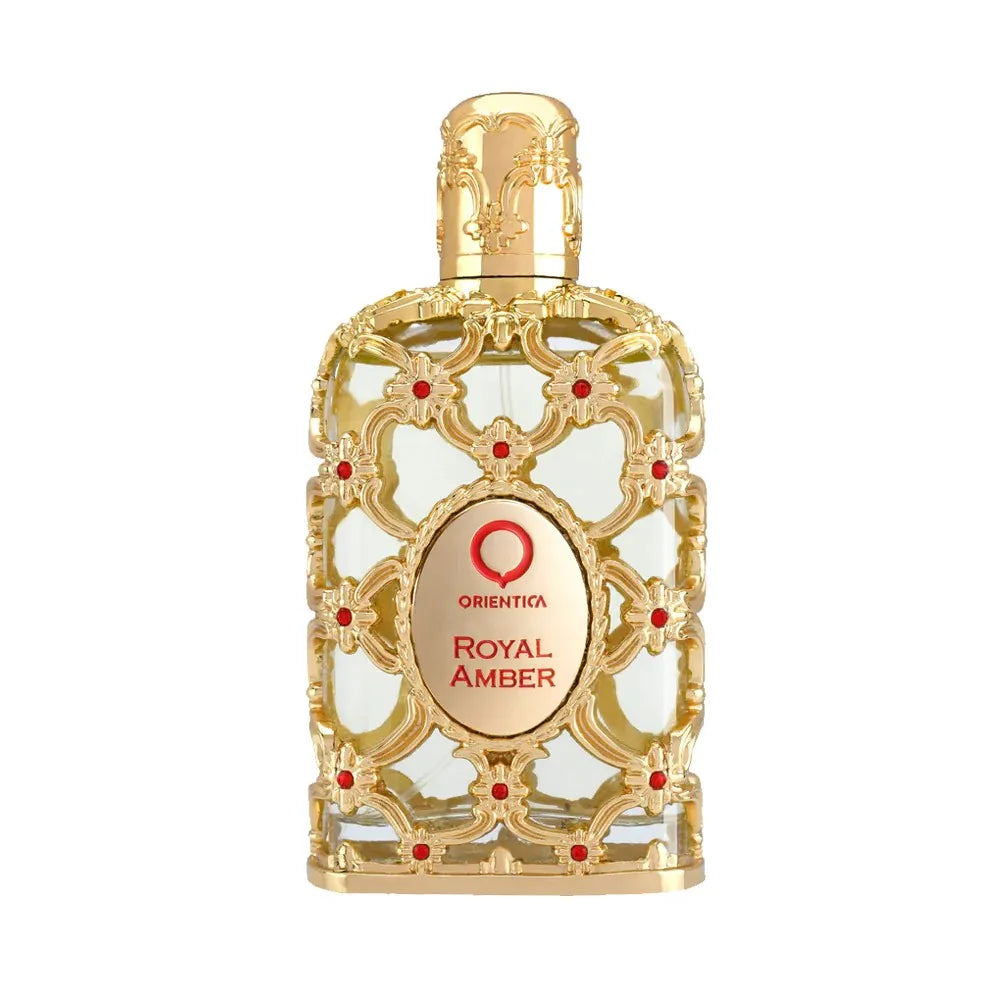 Orientica Royal Amber EDP 2,7 oz – Profumo unisex ambrato, vanigliato, legnoso, di lunga durata, regalo di lusso per Natale e festività 