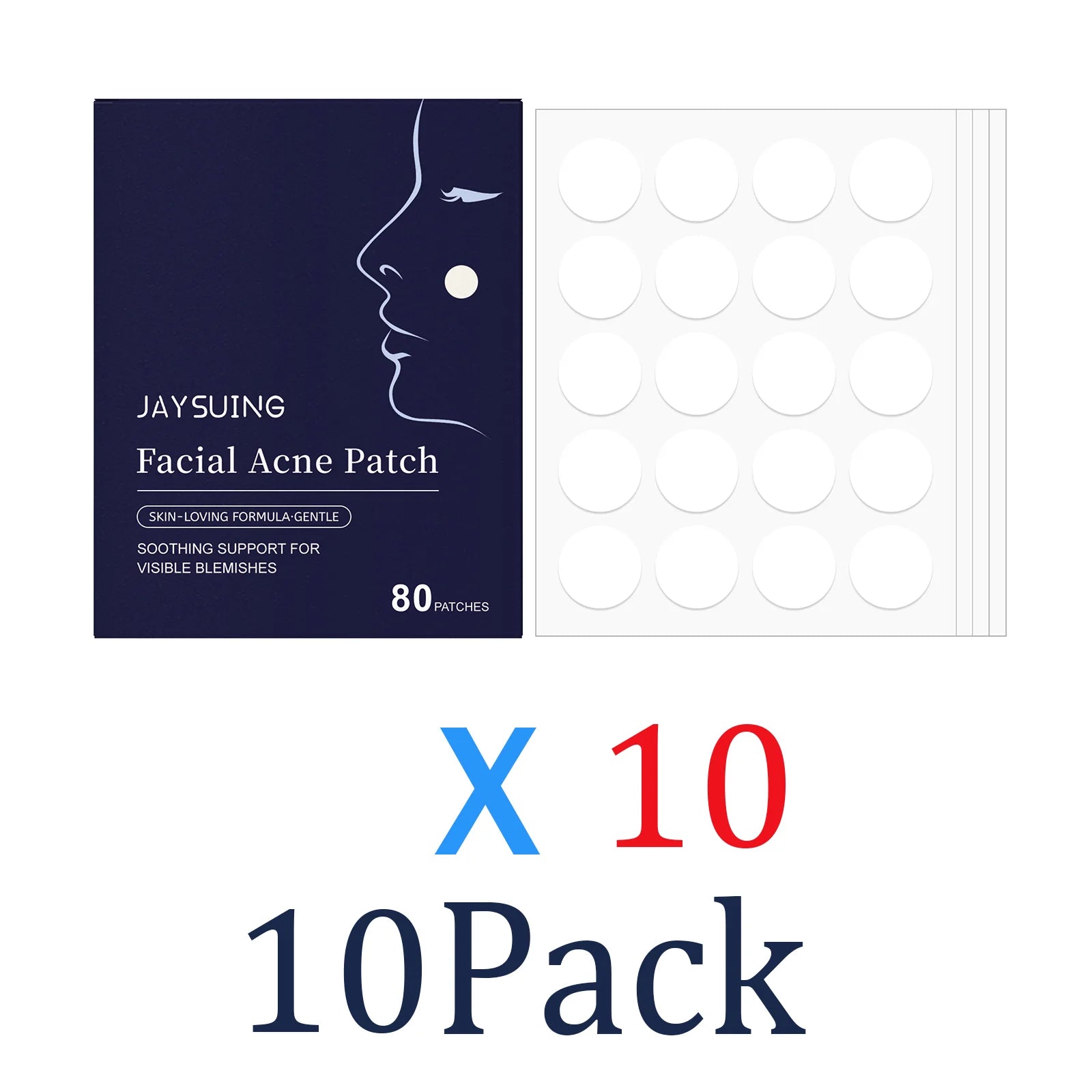 Acne Patches 80 Pcs Salicylic Acid Hydrocolloid Invisible Pimple Patches for Face Blemish Treatment Comedones Care Skin-friendly