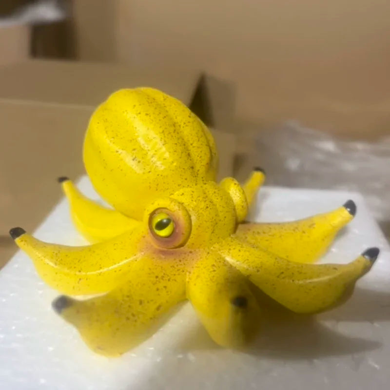 Decorazione pastorale creativa in resina per la casa a forma di polpo di banana 