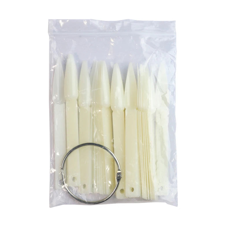 50 pezzi di punte finte per nail art, espositore trasparente, in acrilico nero naturale, campione di smalto in gel, strumento per manicure da esposizione 