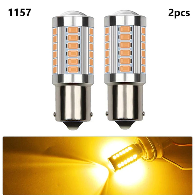 XMJS 2 pezzi Lampadina LED per auto P21W 1156 BA15S P21/5W BAY15D 1157 12V 7000K Bianco Indicatore di direzione Freno Backup Retromarcia Luci di parcheggio Lampade 