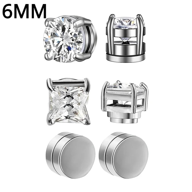 1-12 paia di orecchini a bottone magnetici alla moda, orecchini finti non piercing, regalo per uomo e donna. 