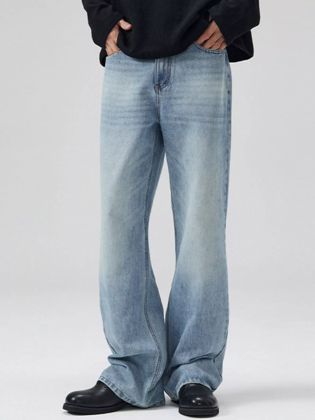 Jeans a gamba larga da uomo taglie forti