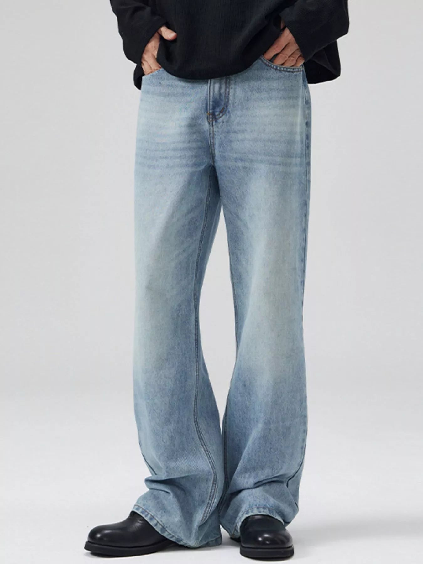 Jeans a gamba larga da uomo taglie forti