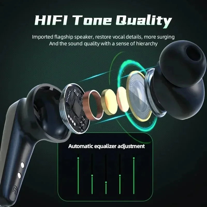 Cuffie Bluetooth Cuffie da gioco wireless Auricolari Bluetooth Auricolari HIFI con microfono Scatola di ricarica Cuffie da gioco 
