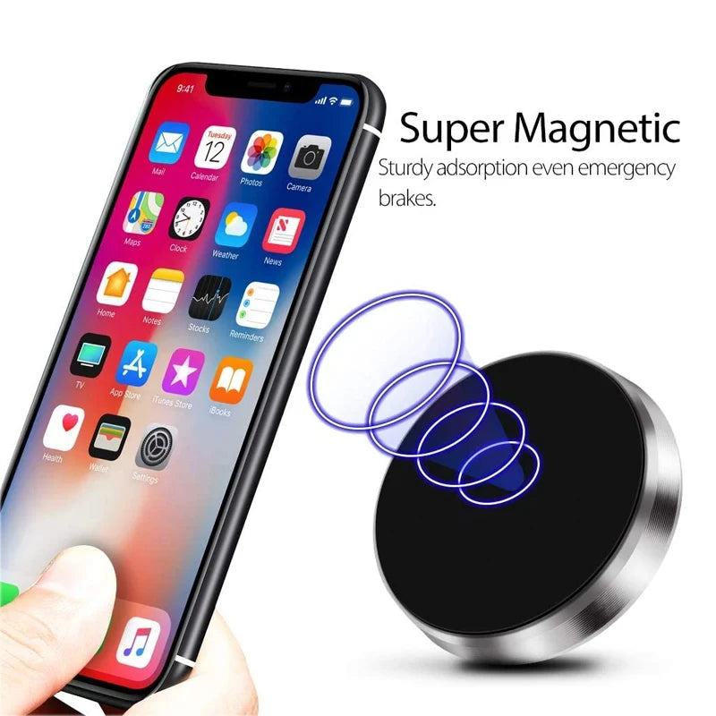 Supporto magnetico per auto per telefono, supporto universale per auto per iPhone, Xiaomi, Huawei, Samsung, adesivo magnetico per auto montato a parete sul cruscotto 