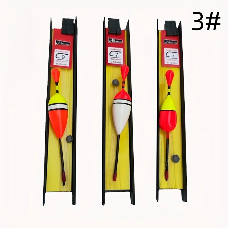 Set di 3 galleggianti da pesca per principianti - Attrezzatura galleggiante per acque basse con galleggianti verticali