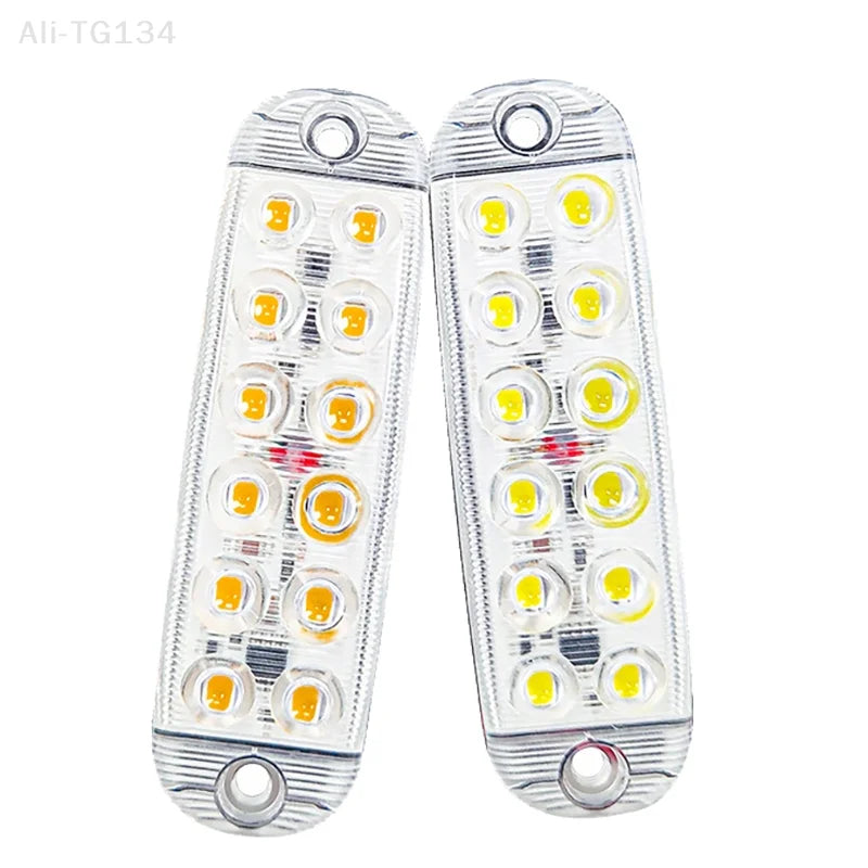 Luci di segnalazione laterali stroboscopiche a 12 LED, barra luminosa lampeggiante per auto, camion, luci di segnalazione, luci di segnalazione per griglia da 12 V a 80 V 