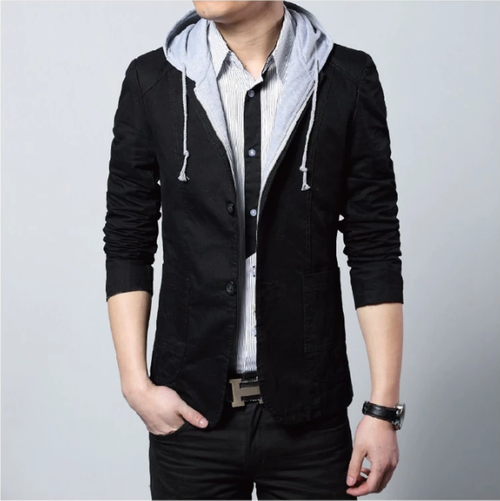 Blazer con cappuccio da uomo in stile street