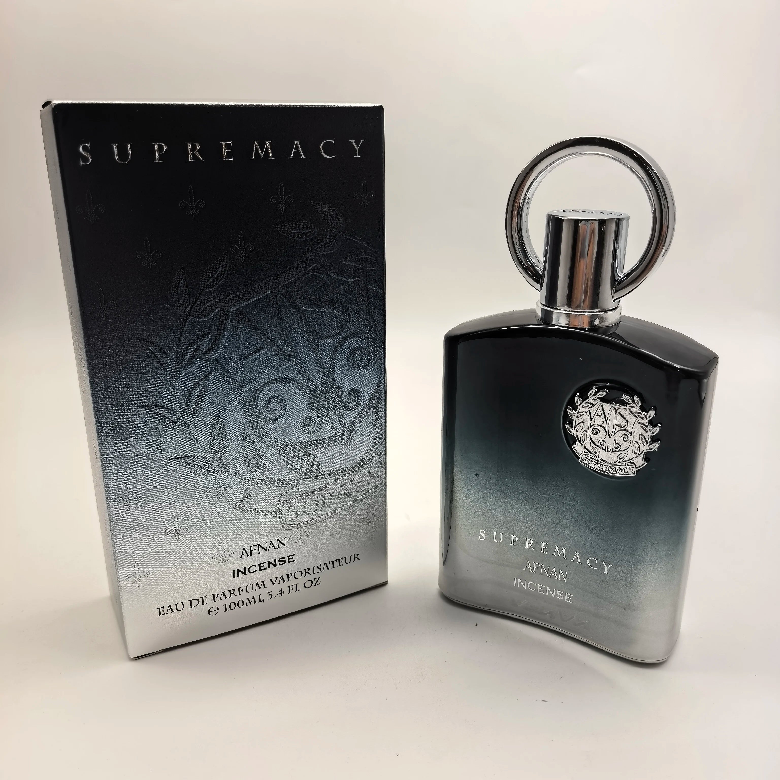 Afnan Supremacy Noir EDP per uomo 3,4 oz – Colonia legnosa, aromatica, speziata, di lunga durata, regalo di lusso per Natale e San Valentino 