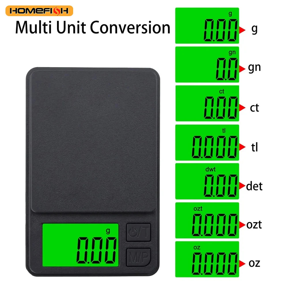 Bilancia tascabile digitale, pesa grammi, precisione 500 g/0,01 g, mini bilancia per gioielli 