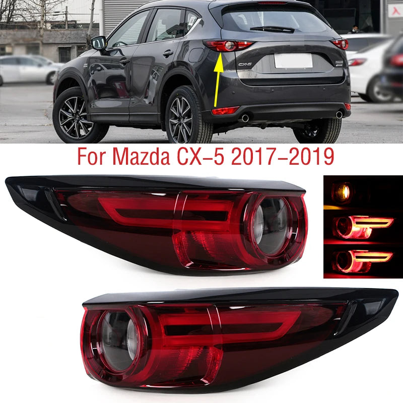 Fanale posteriore per Mazda CX5 CX-5 2017 2018 2019 Fanale posteriore esterno per auto, luce freno, stop, indicatore di direzione, fanale posteriore con lampadina 