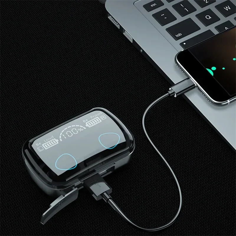 Cuffie wireless M10 TWS: connessione Bluetooth, scatola di ricarica, stereo 9D, auricolari sportivi impermeabili + microfono 