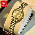 OLEVS Orologi da donna di lusso, impermeabili, semplici ed eleganti, al quarzo, orologio da polso originale con quadrante quadrato in acciaio inossidabile