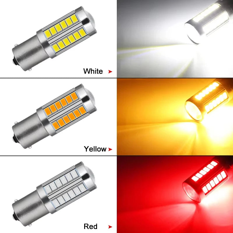 XMJS 2 pezzi Lampadina LED per auto P21W 1156 BA15S P21/5W BAY15D 1157 12V 7000K Bianco Indicatore di direzione Freno Backup Retromarcia Luci di parcheggio Lampade 