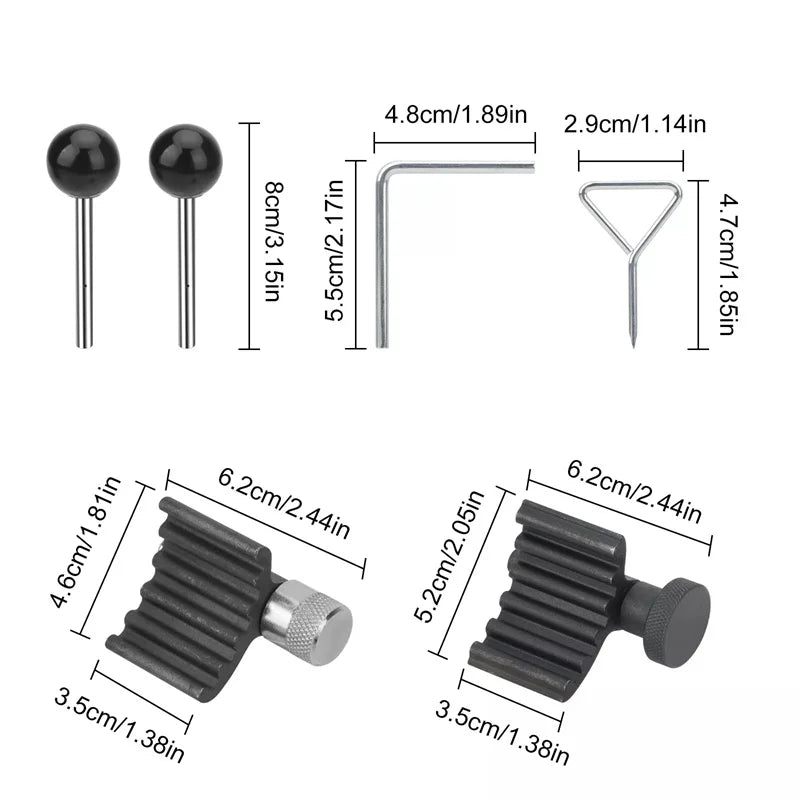 1 set di strumenti per la messa in fase del motore diesel, strumento di sincronizzazione del motore, kit di strumenti per la messa in fase dell'albero motore per VW 1.2 1.4 1.9 2.0 TDI PD 