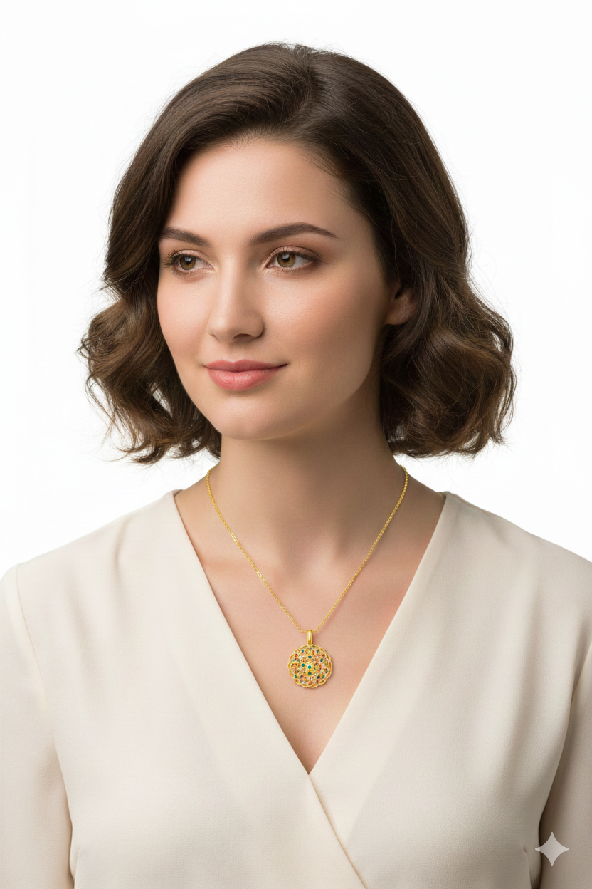 Collana con ciondolo a forma di fiore della vita in argento sterling 925 e geometria sacra