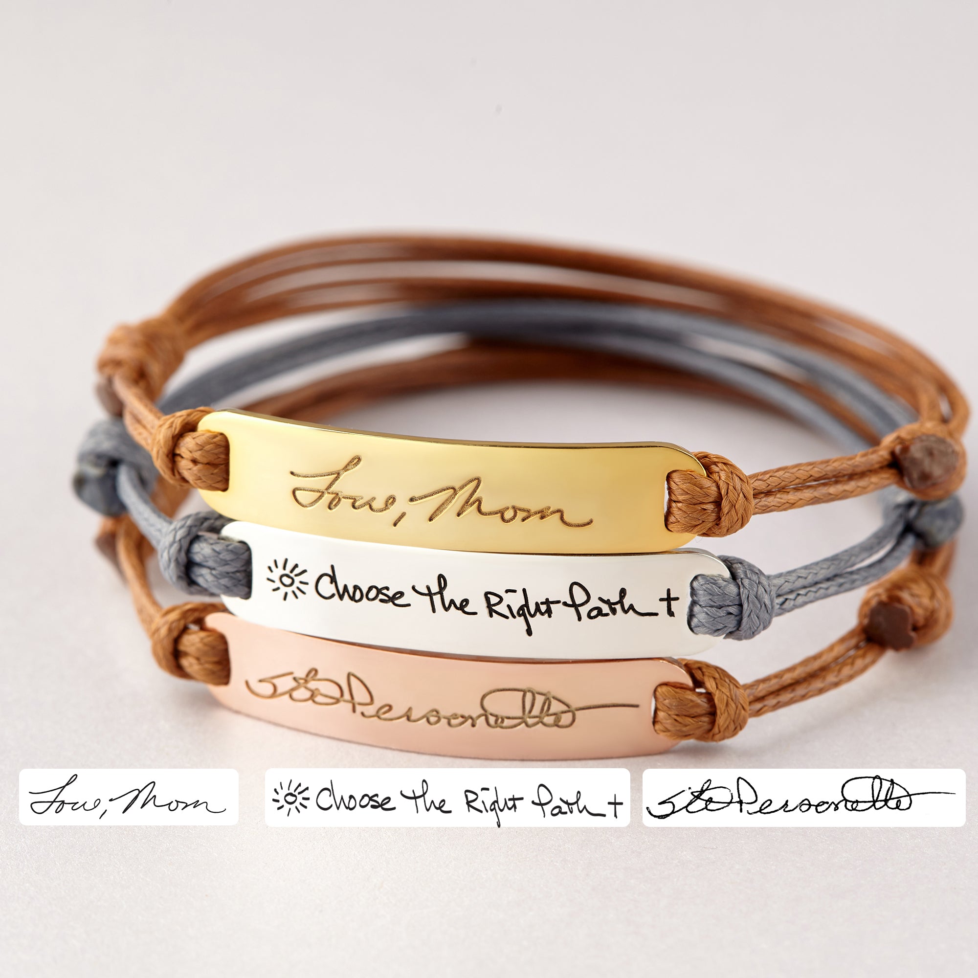 Braccialetto personalizzato con firma scritta a mano