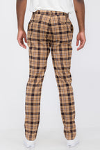 Pantaloni slim fit a quadri SR005