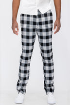Pantaloni slim fit a quadri SR011