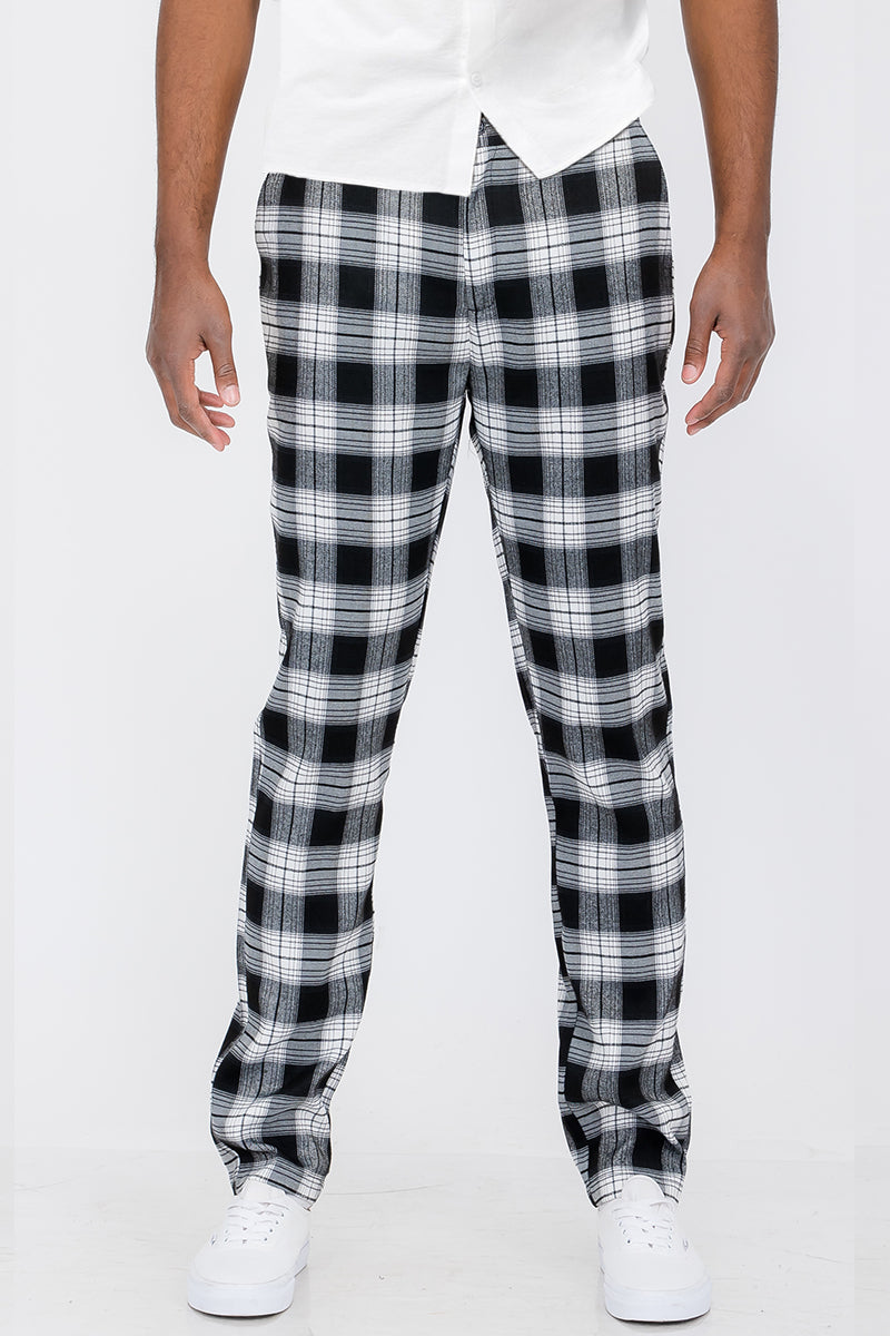 Pantaloni slim fit a quadri SR011