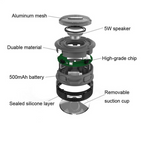 Mini altoparlante Bluetooth portatile impermeabile con ventosa 