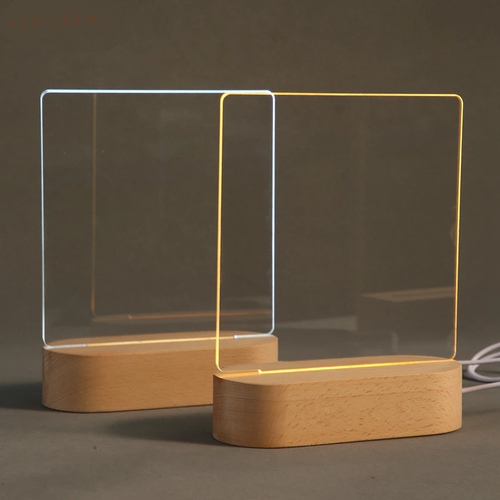 Lampada da tavolo in legno, luce notturna con bacheca, decorazione per camera da letto per ragazze