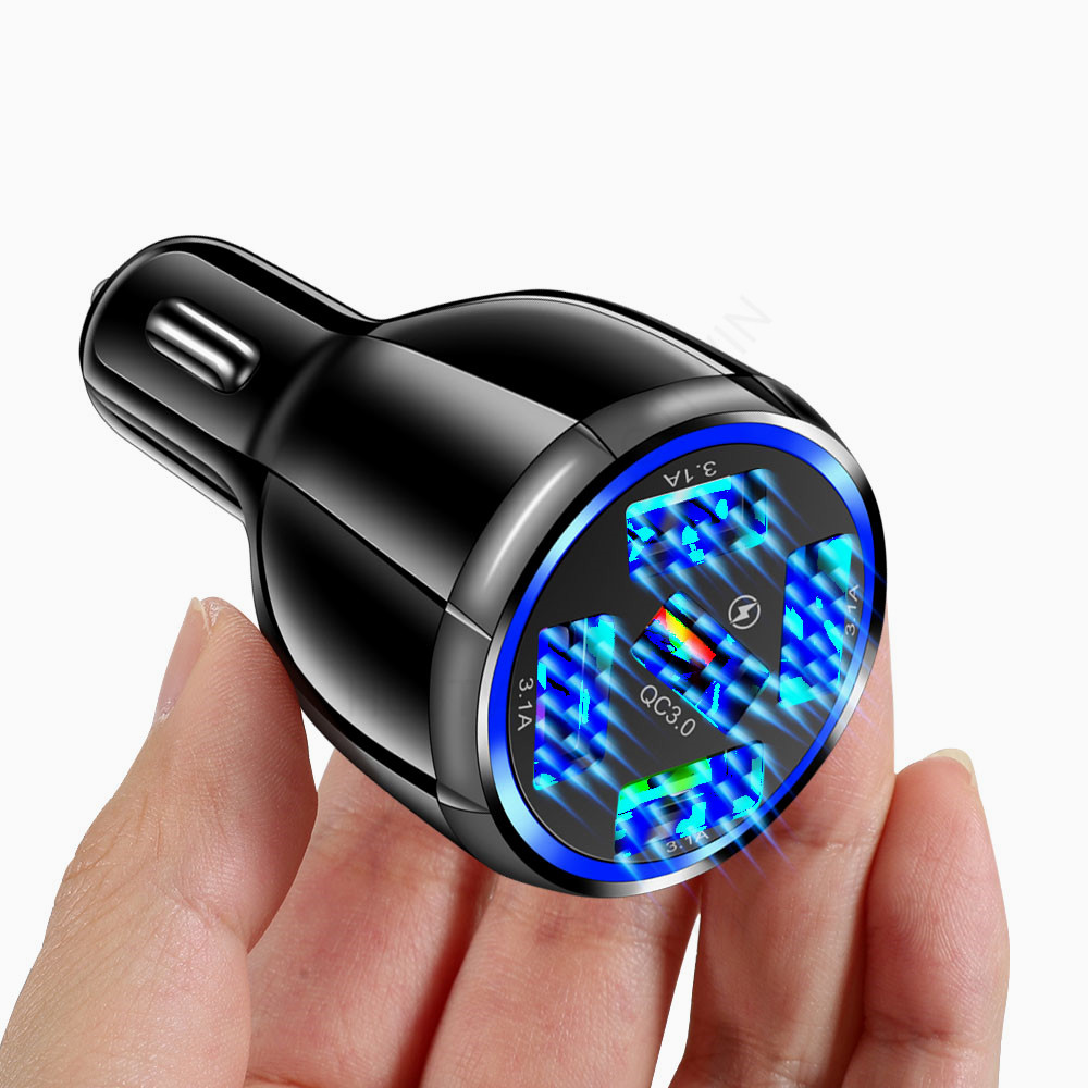 Caricabatterie da auto QC3.0 a ricarica rapida da 15 W con 5 USB