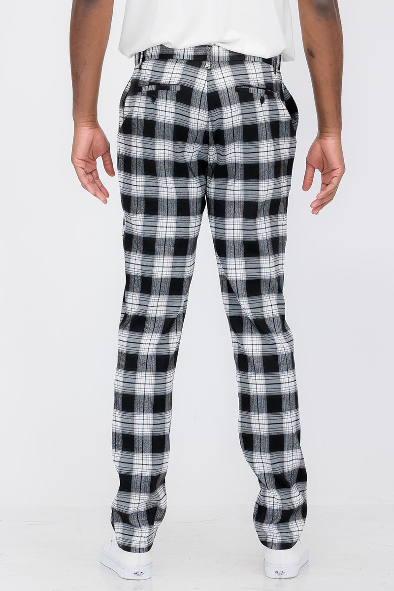 Pantaloni slim fit a quadri SR011