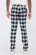 Pantaloni slim fit a quadri SR011